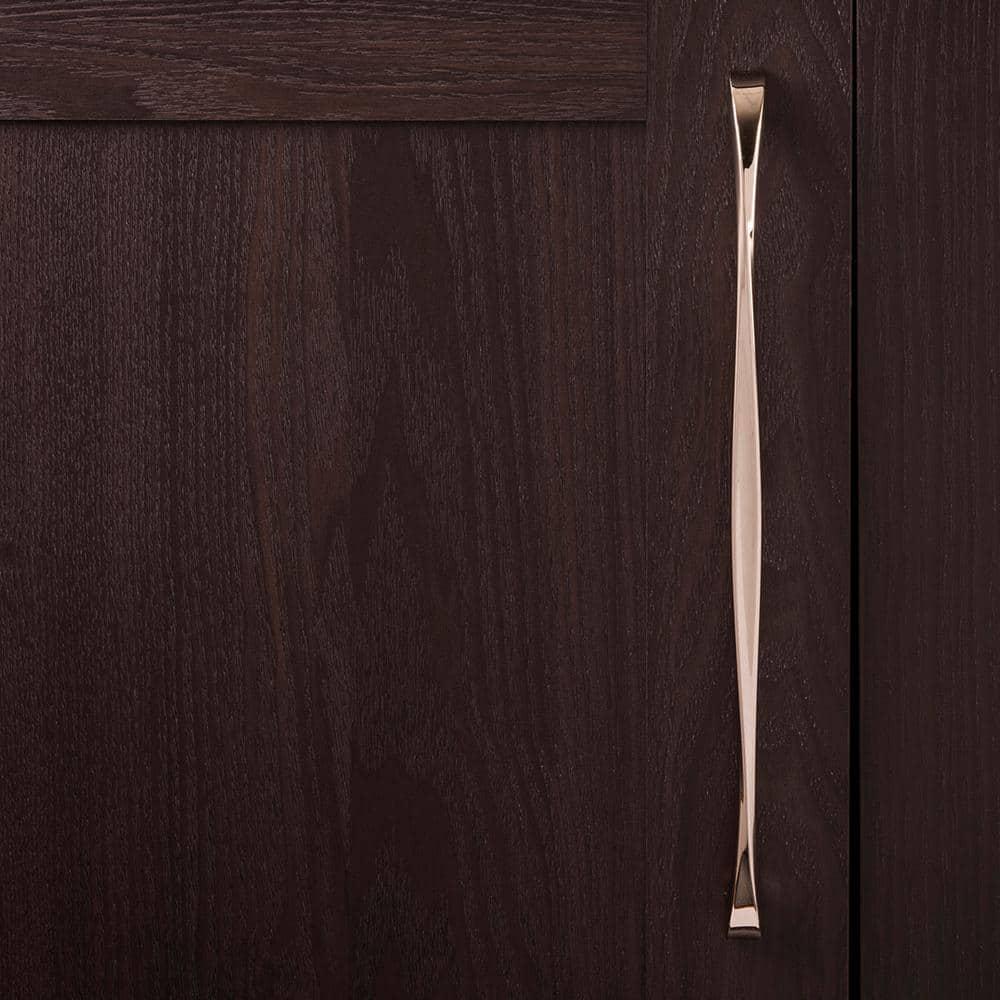Hickory Hardware 1 Pack Solid Core Kitchen Cabinet Pulls, Luxury Cabinet Handles, Hardware for Doors & Dresser Drawers, 12 Inch Hole Center, Polished Nickel, Twist Collection