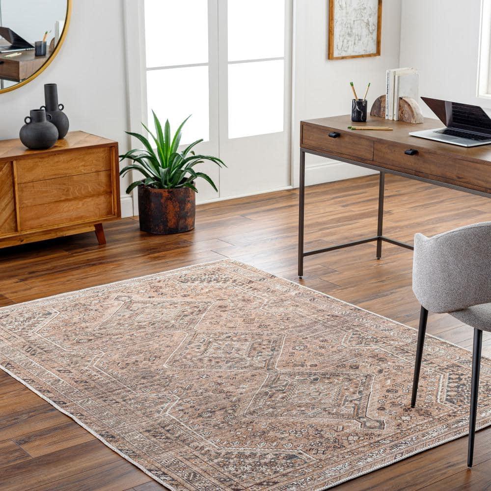 Cade Washable Rug - Orange / 5'3" x 7'3"