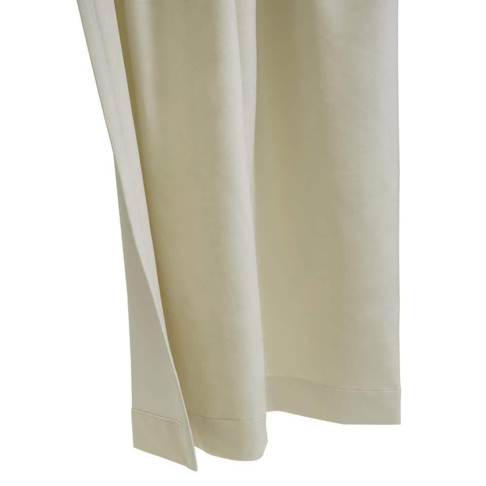 Thermaplus Seren Room Darkening Window Treatment Dual Header Curtain Panel for Bedroom Livingroom 50" x 84" Natural
