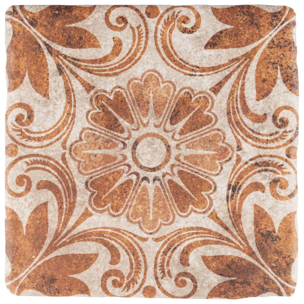 Costa Arena Decor Dahlia 7-3/4 in. x 7-3/4 in. Ceramic Floor and Wall Tile (10.75 sq. ft./Case)