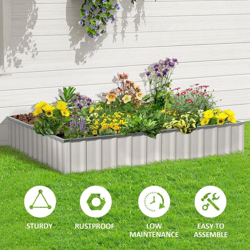Outsunny 8 ft x 3 ft Metal Raised Garden Bed & Reviews | Wayfair