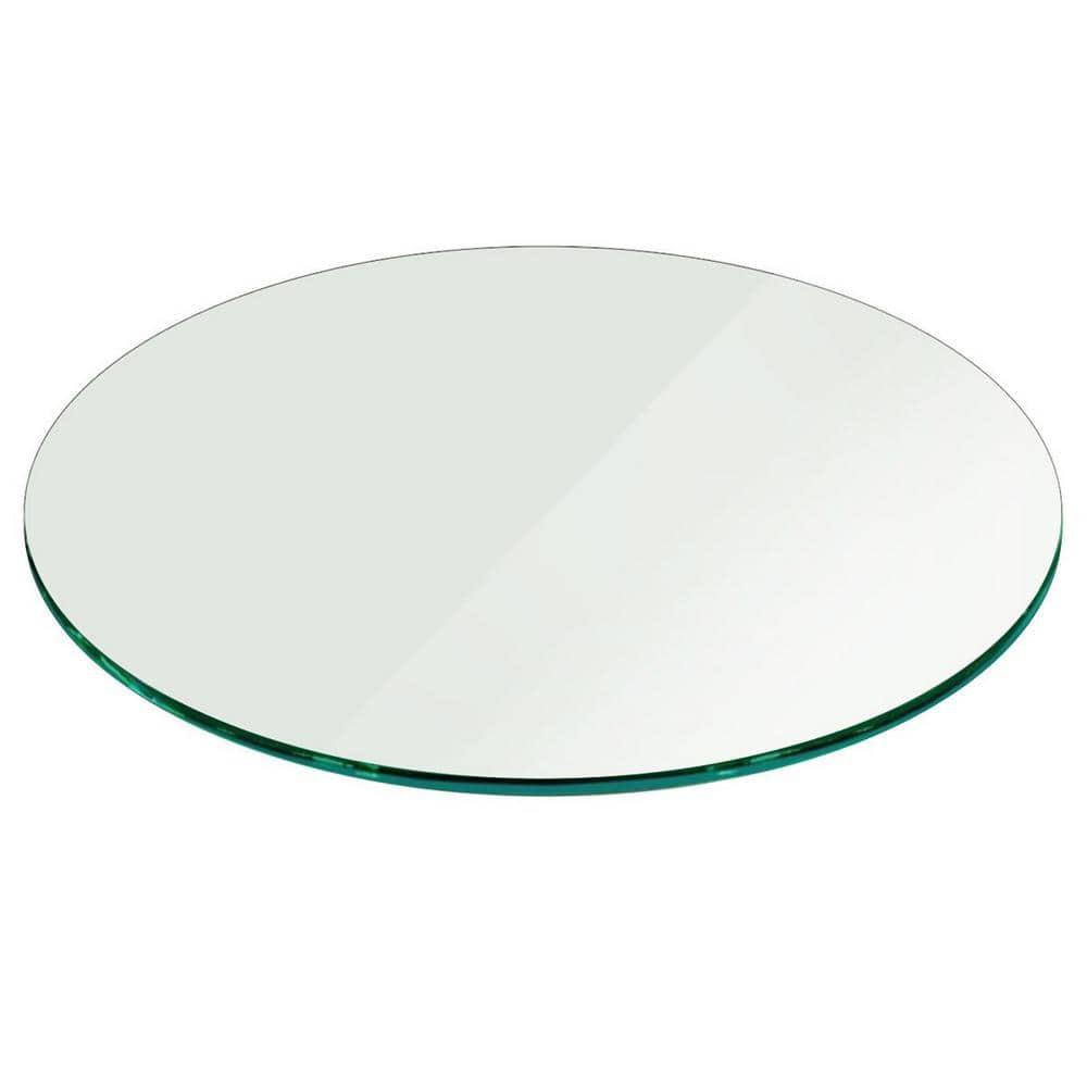 Dulles Glass 20" Round Table Top 3/8" Thick, Pencil Polished Tempered Glass for Indoor Dining or Outdoor Patio, 11 Pounds