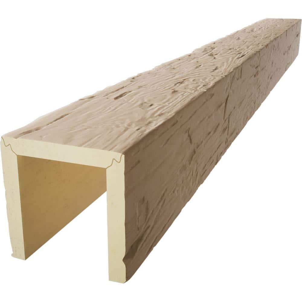 Ekena Millwork Hand Hewn Timberthane Faux Wood 3-Sided Ceiling Beam (U-beam)