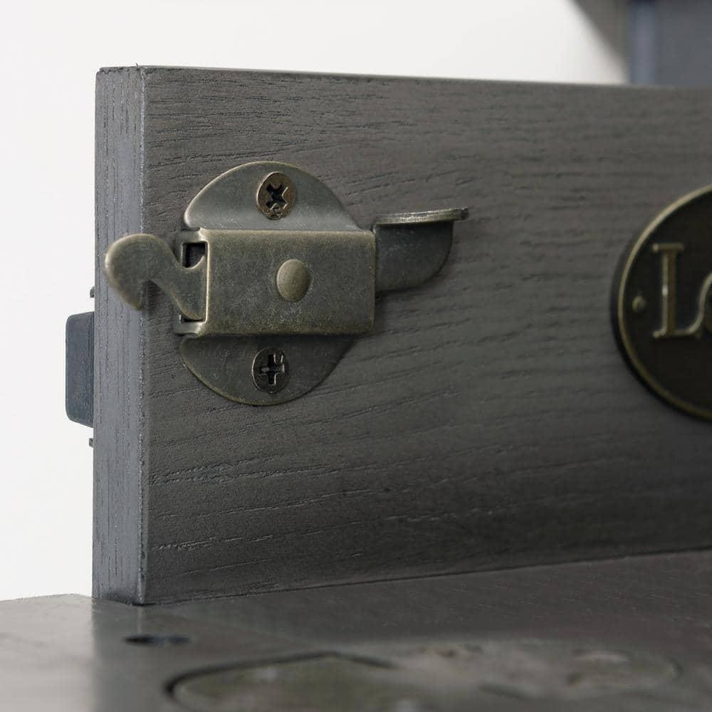 Leick Home 23430 Chisel & Forge Corner Computer Writing Desk with Drop Front Keyboard Drawer, Smoke Gray and Matte Black