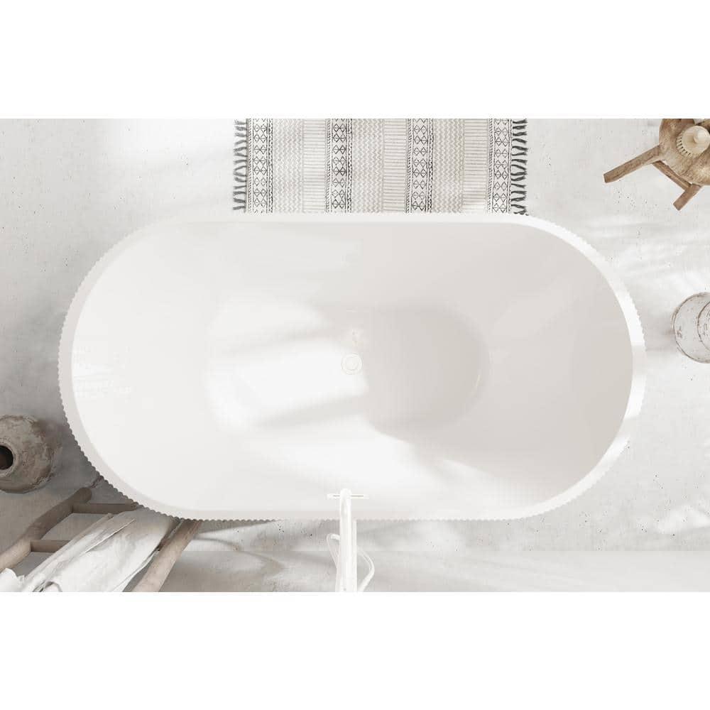 Living District 59 Inch Bathtub in Glossy White with Trim BT30759GW-WHT