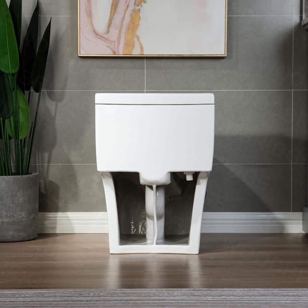 WoodBridge 1.6 Gallons GPF Elongated Comfort Height Floor Mounted One-Piece Toilet (Seat Included)