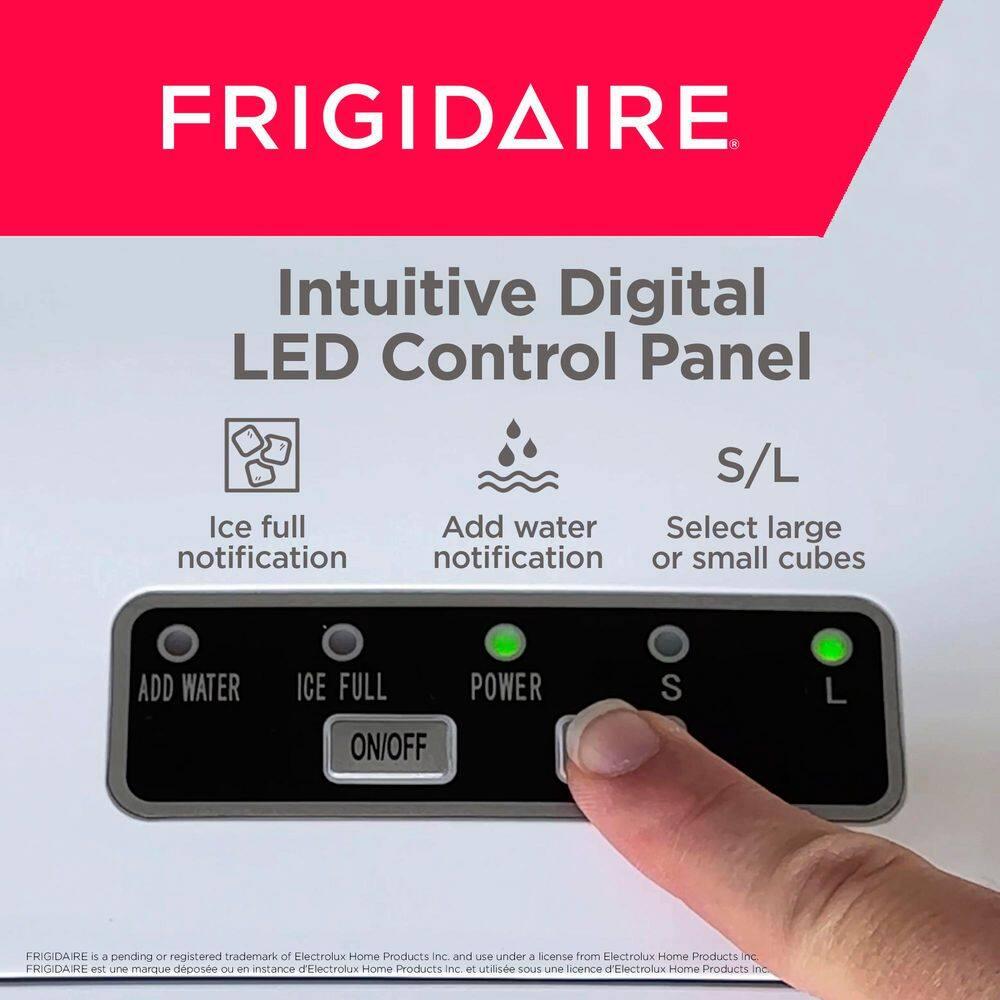 Frigidaire Ice Maker with 26 lbs. Capacity Countertop Stainless Steel Ice Maker with Transparent Window