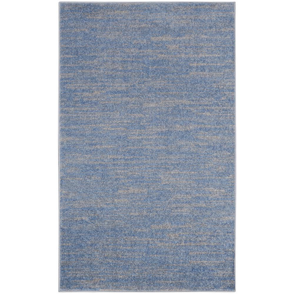 Nourison Nourison Essentials NRE01 Indoor/outdoor Area Rug - Blue/Grey 3' x 5'