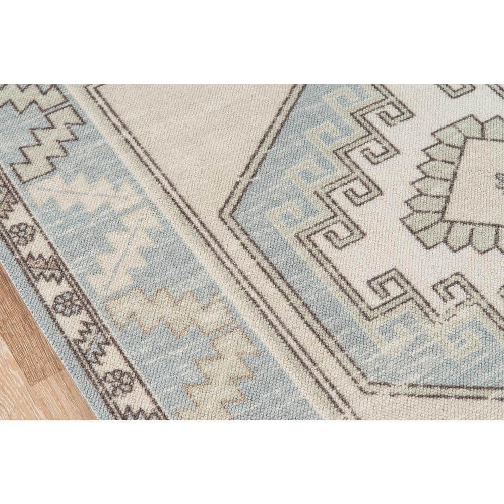 2'3"x7'6" Medallion Loomed Runner Rug Light Blue - Momeni: Traditional Wool & Nylon, Low Pile, Indoor Use