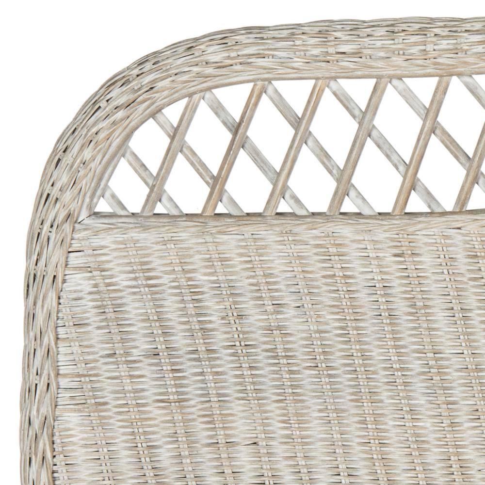 SAFAVIEH Sephina Rustic Coastal Rattan Headboard, Queen, Antique Grey