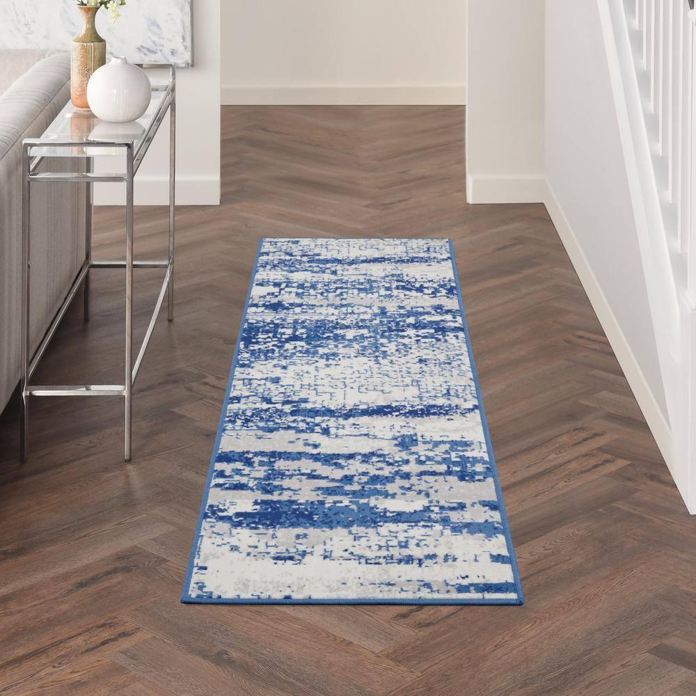 Nourison Whimsicle WHS06 Indoor only Area Rug - Ivory Navy 2' x 8'