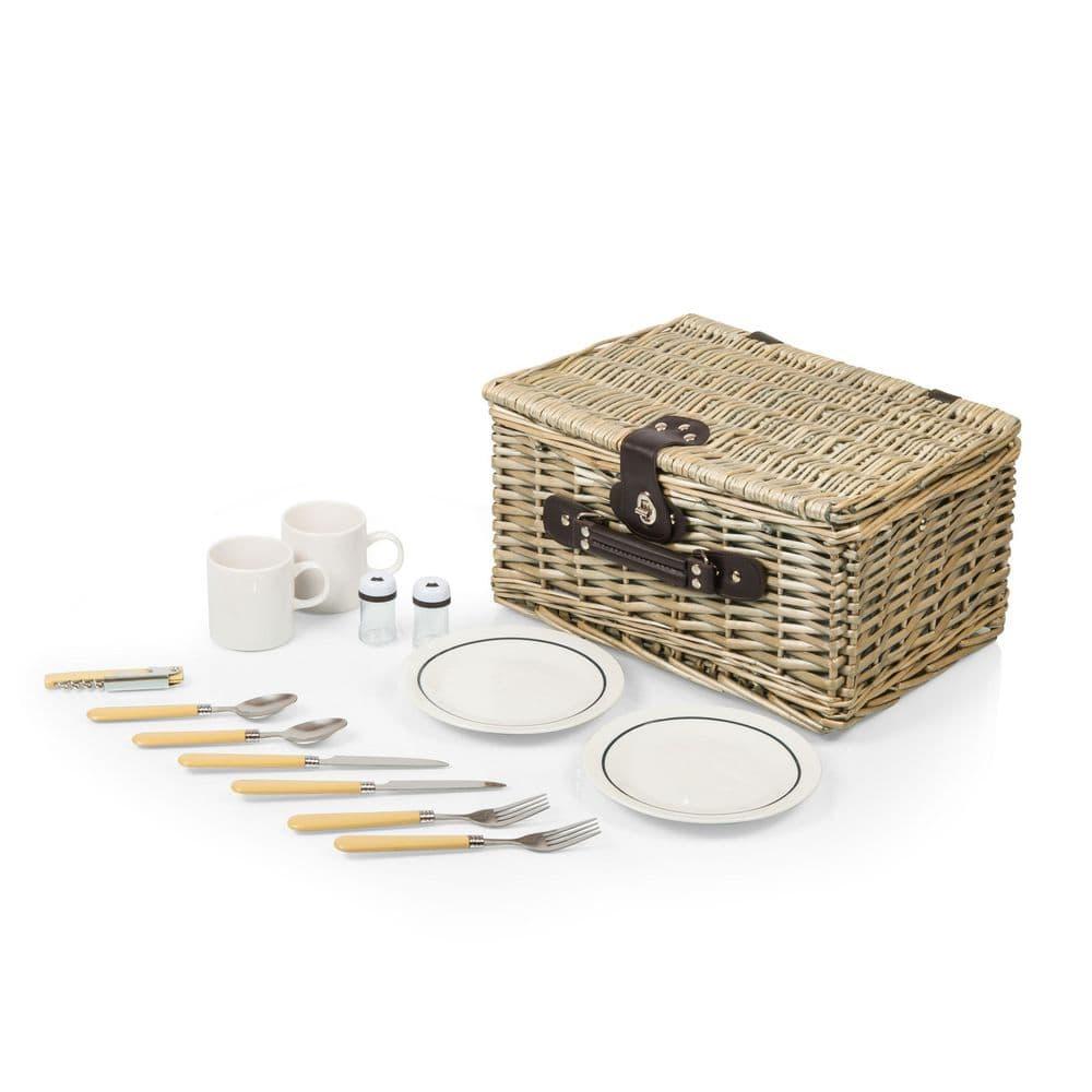 Picnic Time Catalina Wicker Picnic Basket with Picnic