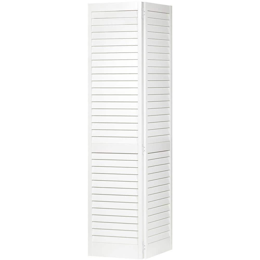 Kimberly Bay Louvered Wood Painted Plantation Bi-Fold Door