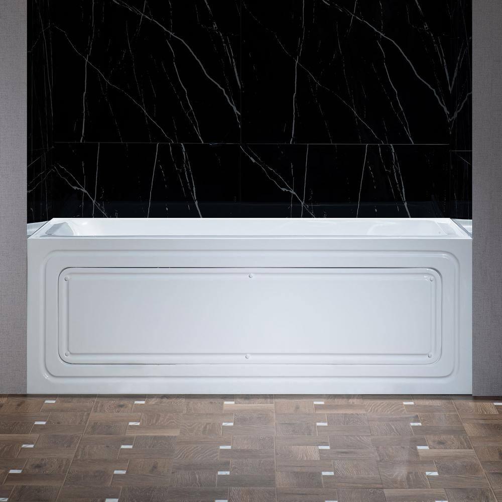 WoodBridge 59'' x 28.75'' Freestanding Soaking Acrylic Bathtub W-B0016-B