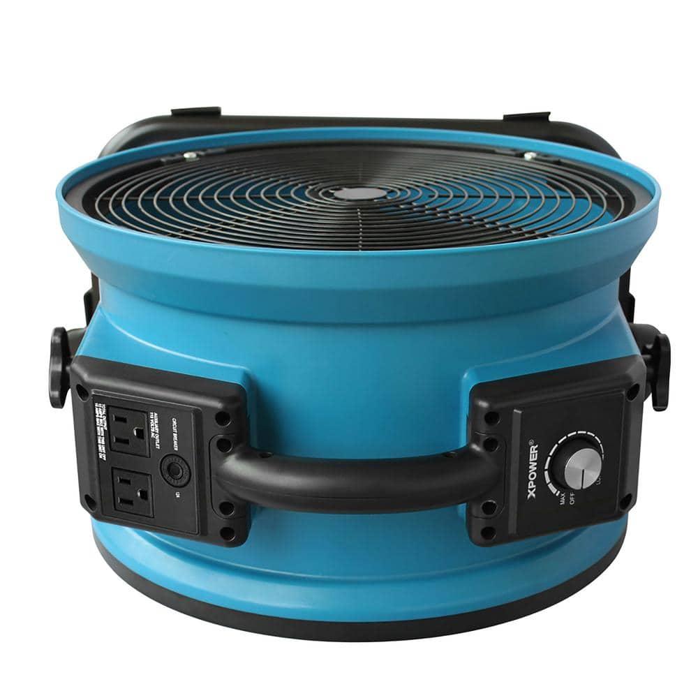 XPOWER Blue Industrial Axial Air Mover Blower Fan with Variable Speed Control