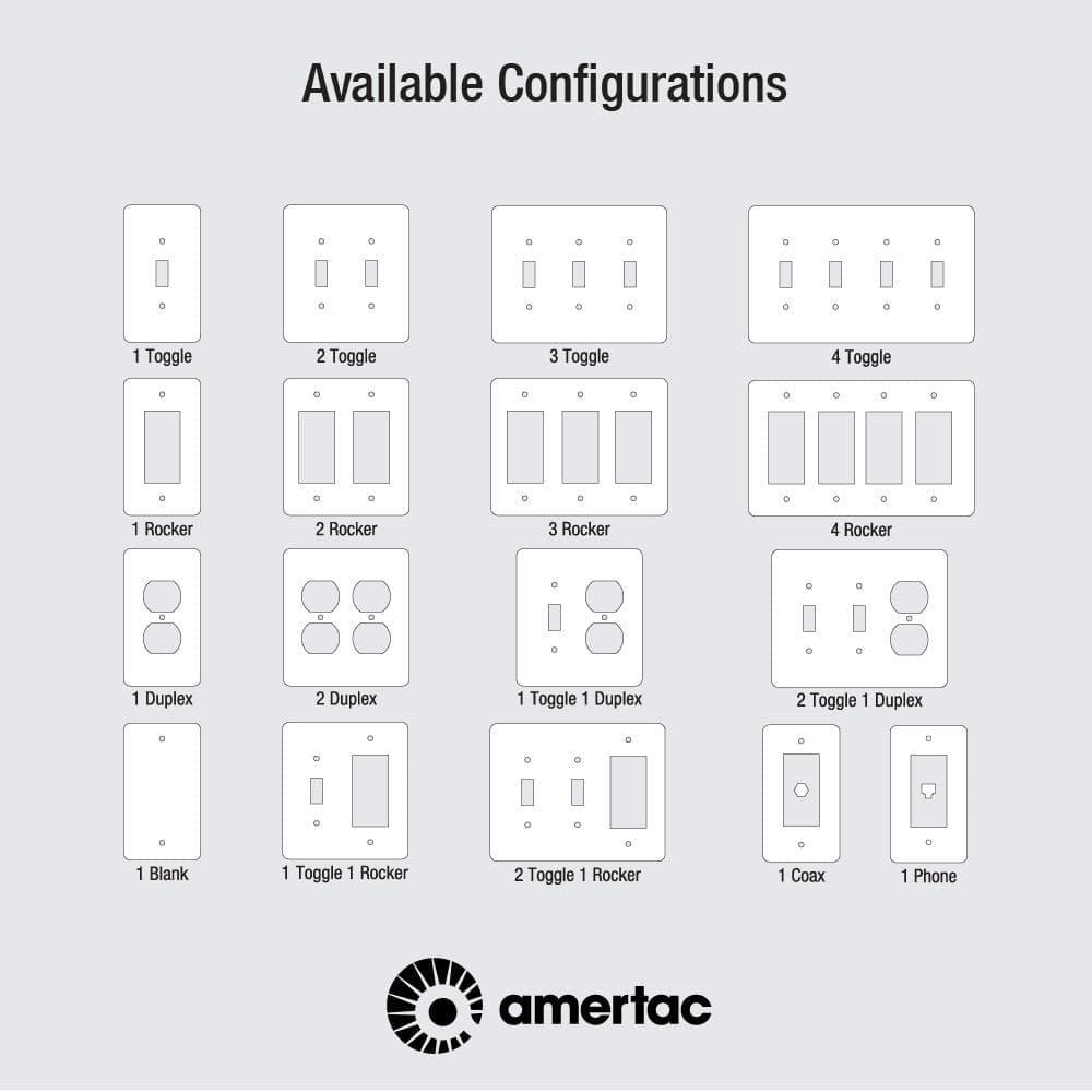 Amerelle 4052BW Elly Wallplate, 1 Blank, Wood, White, 1-Pack