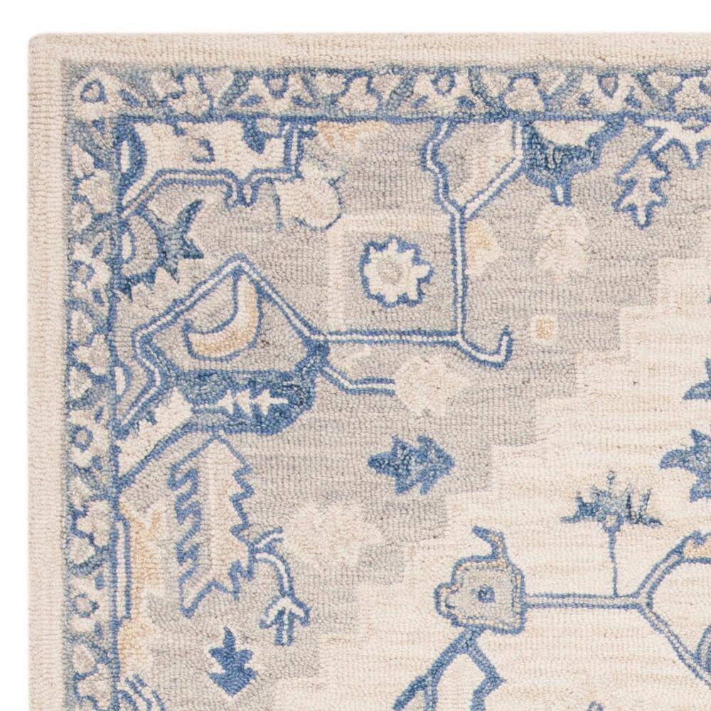 Micro-Loop MLP503 Hand Tufted Indoor Area Rug - Ivory/Blue - 4'x6'- Safavieh