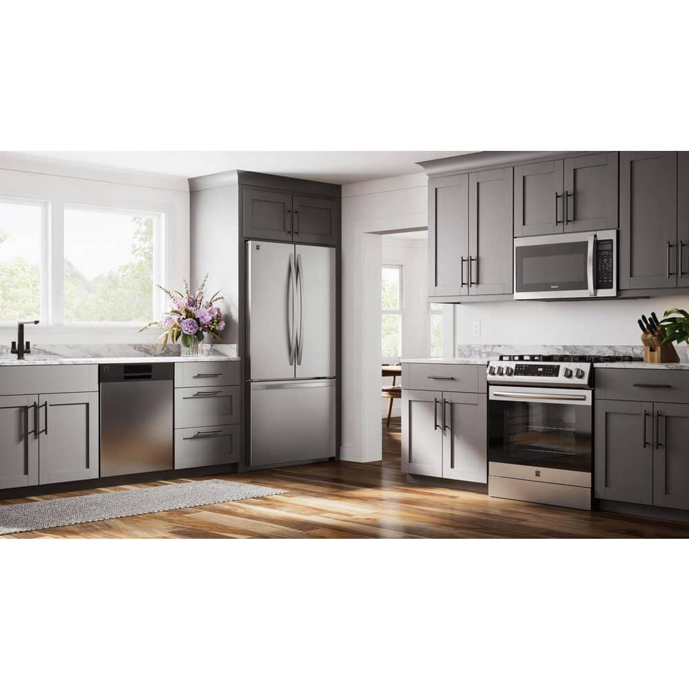 Kenmore 5.6 cu. ft. Front-Control Gas Range with 5 Burners and Hidden Bake Stainless Steel
