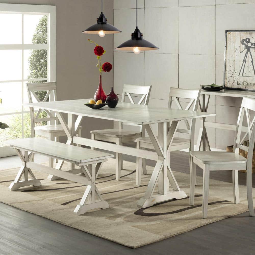Boraam Jamestown 18in Dining Height Backless Wood Dining Bench 48-inch wide