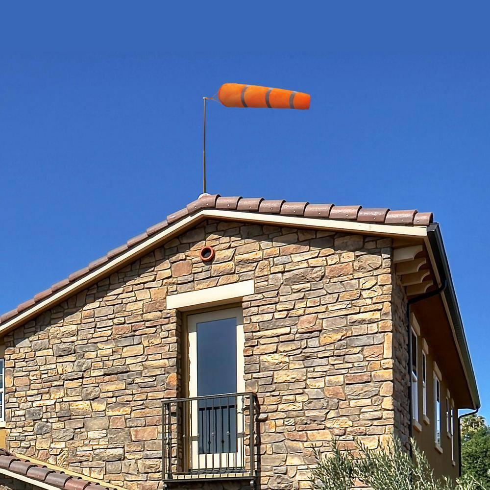 ANLEY Anley Windsock - Rip-stop Polyester Wind Direction Measurement Sock Bag with Reflective Belt - For Outdoors Airport Farm & Park - Orange