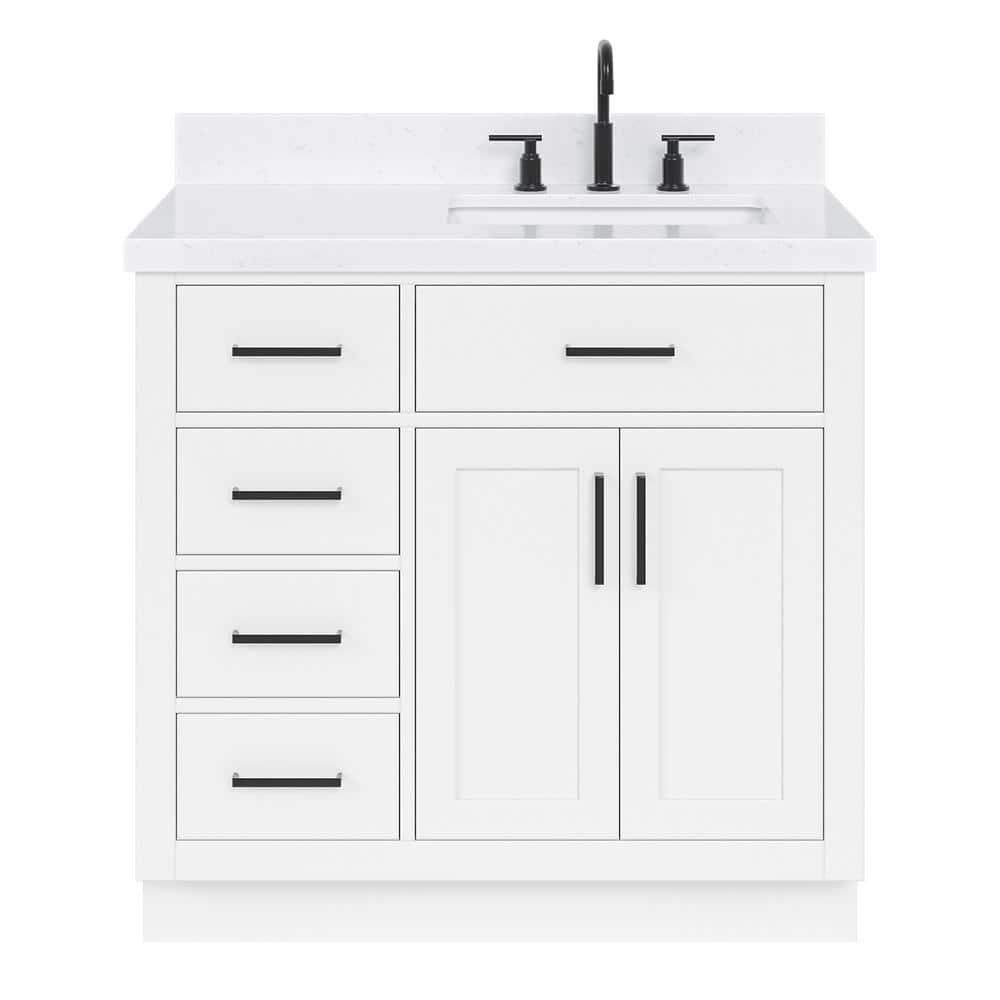 Ariel T036srcqrvo Hepburn 36" Free Standing Single Basin Vanity Set - White