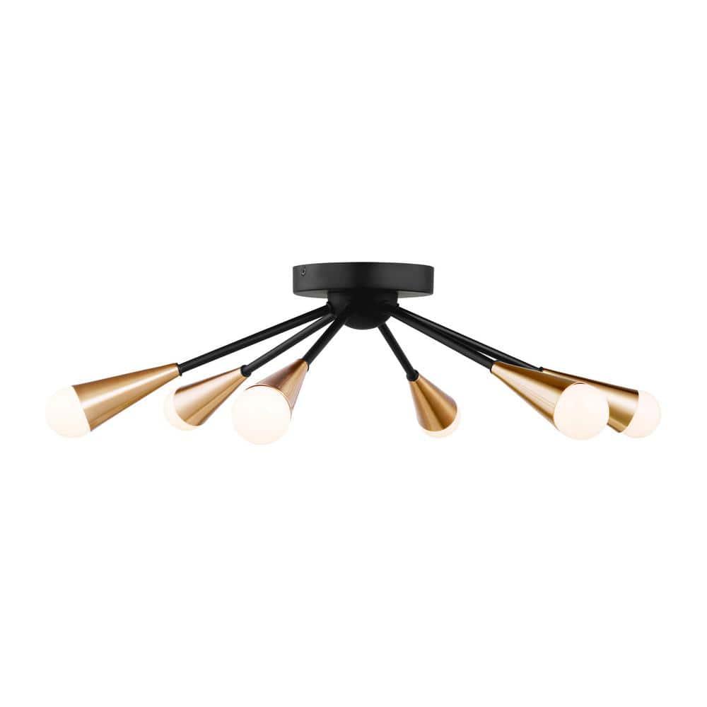 Andrea 6 Light Metal Semi Flush Mount