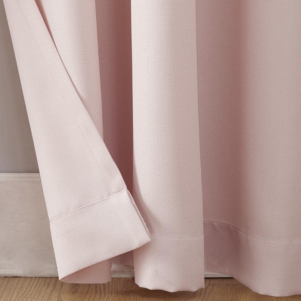 95"x40" Sora Casual Textured Light Filtering Grommet Top Curtain Panel Pink - No. 918