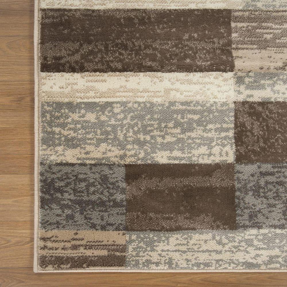 Slate Geometric Easy-Care Synthetic 5'x8' Area Rug