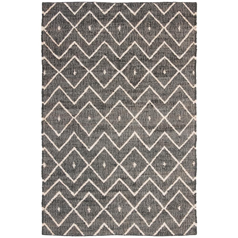 Kilim KLM750 Hand Loomed Area Rug - Charcoal/Natural - 6'x9' - Safavieh.