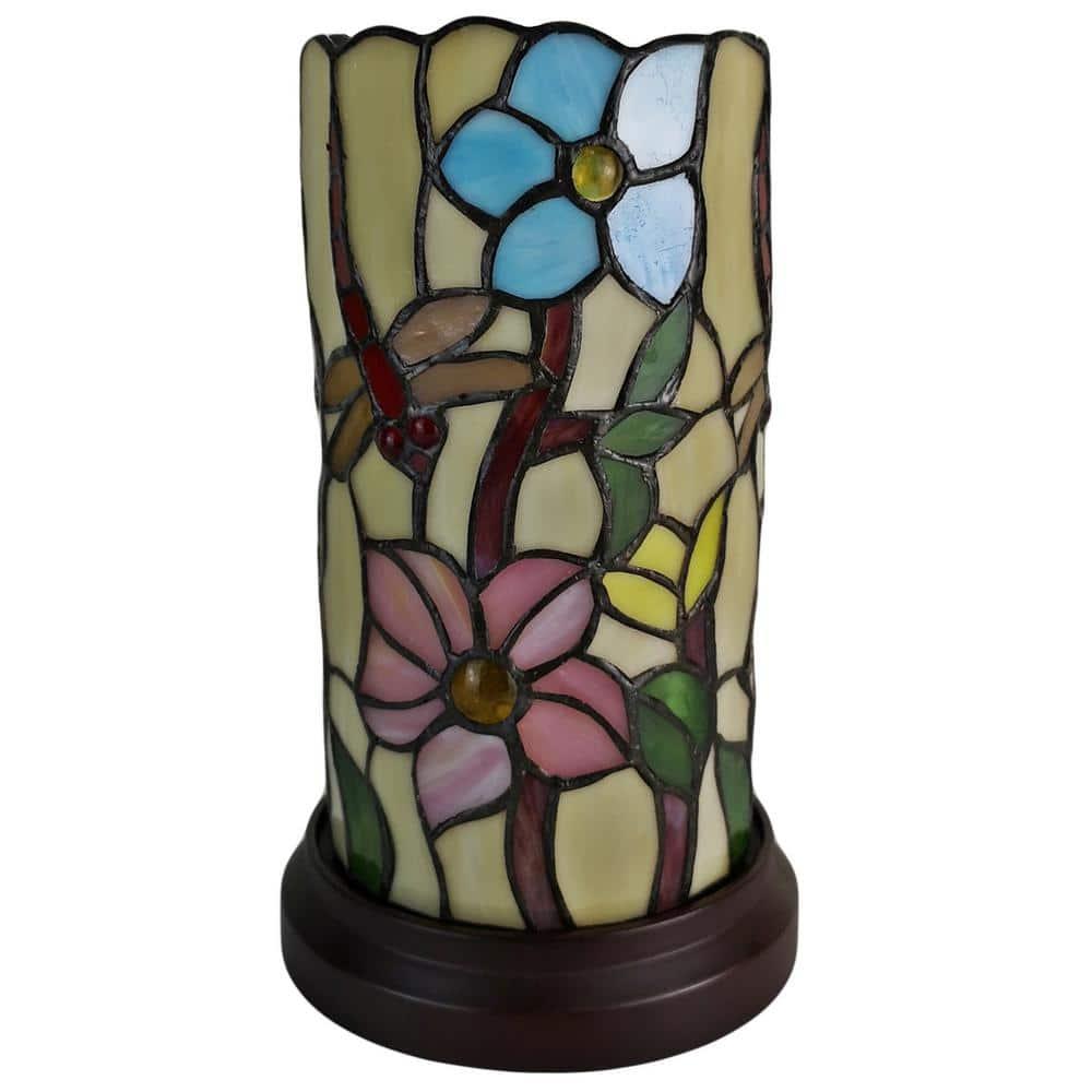 Amora Lighting Tiffany Style Dragonfly Hand-Crafted Mini Table Lamp 10 Inch Tall