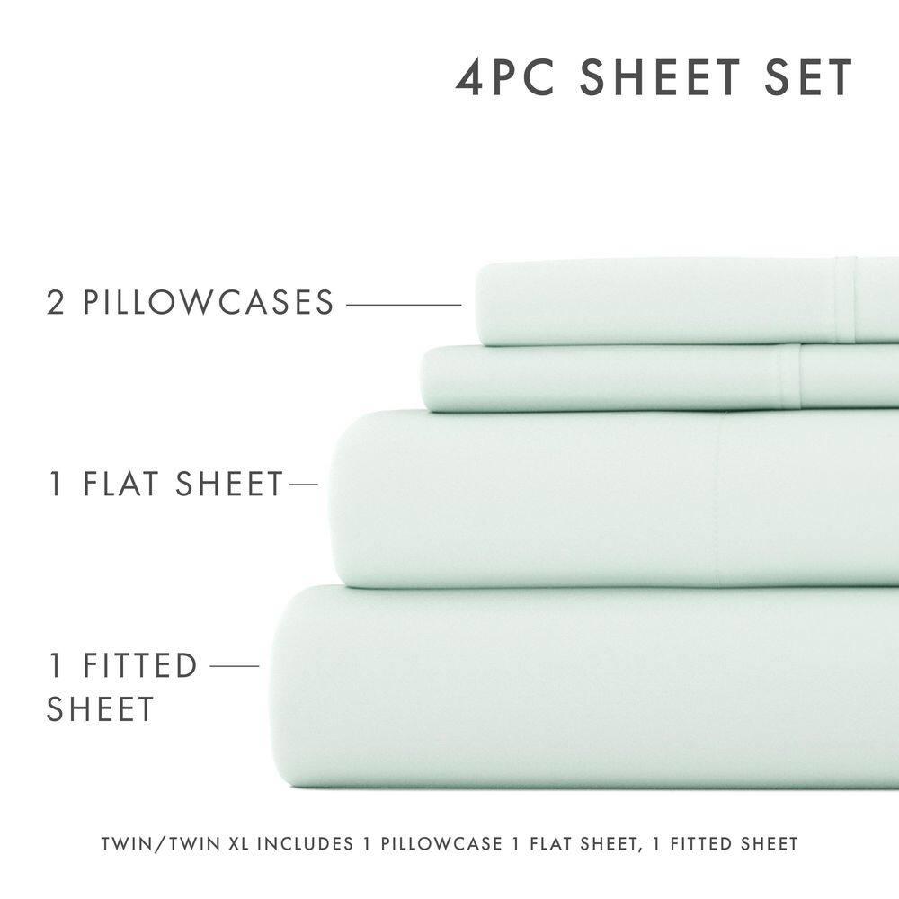 Mint Solid Deep Pocket Twin Microfiber Sheet Set