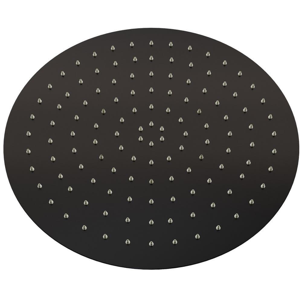 1-Spray Patterns with 2.5 GPM 12 in. Round Wall Mount Rain Fixed Shower Head in Matte Black