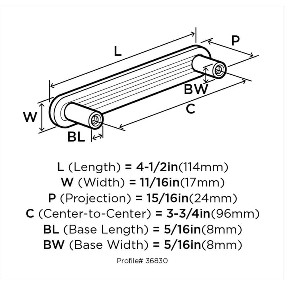 Concentric 3-3/4 in. (96mm) Modern Golden Champagne Bar Cabinet Pull