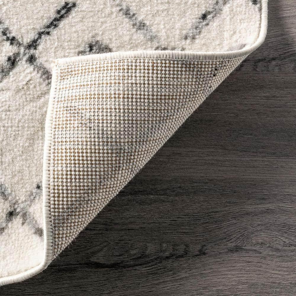 Nuloom 5x8 Zola Geometric Moroccan Indoor Area Rug, Grey, Faded Bohemian Design, Stain Resistant, BedroomLiving Room, Kitchen,