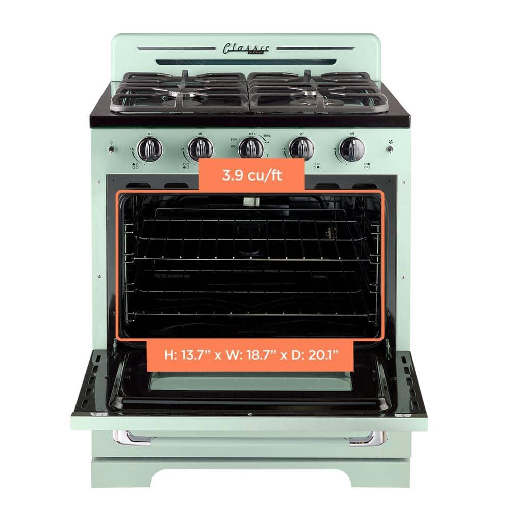 Unique Appliances Classic Retro 30" 4 burner 3.9 cu. ft. Freestanding Gas Range with Convection Oven UGP-30CR LG