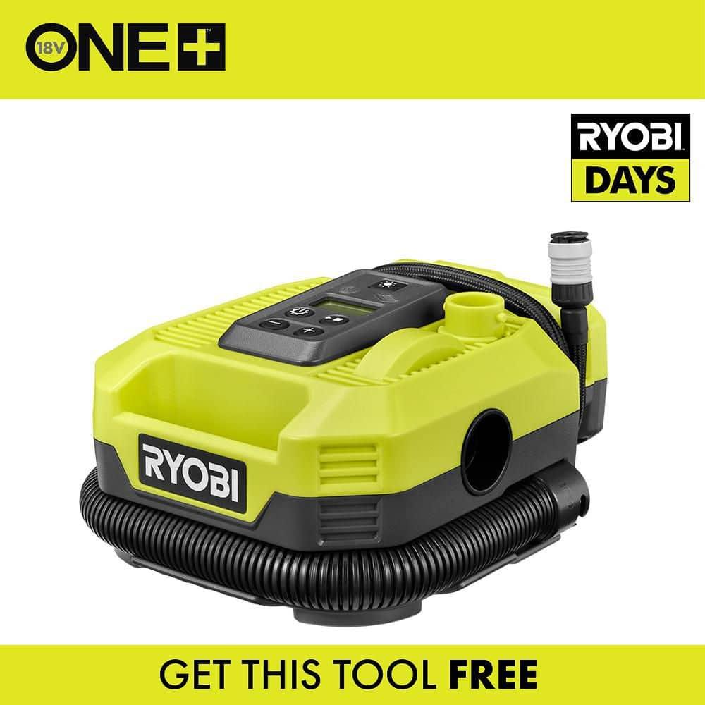 Ryobi 18V ONE+ DUAL FUNCTION DIGITAL Inflator/Deflator, PCL031B