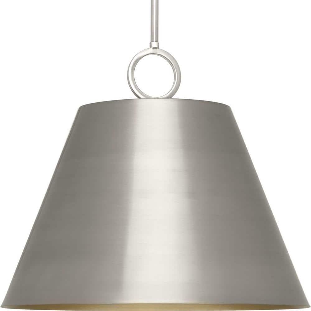 Progress Lighting Parkhurst 3-Light Pendant, Brushed Nickel, Dome Metal Shade
