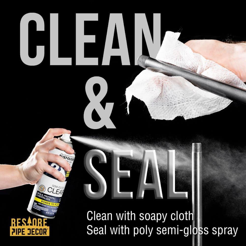 PIPE DECOR Restore by Industrial 3 Tier Solid Wood & Steel Pipe Bar Cart with Wheels Boulder Black