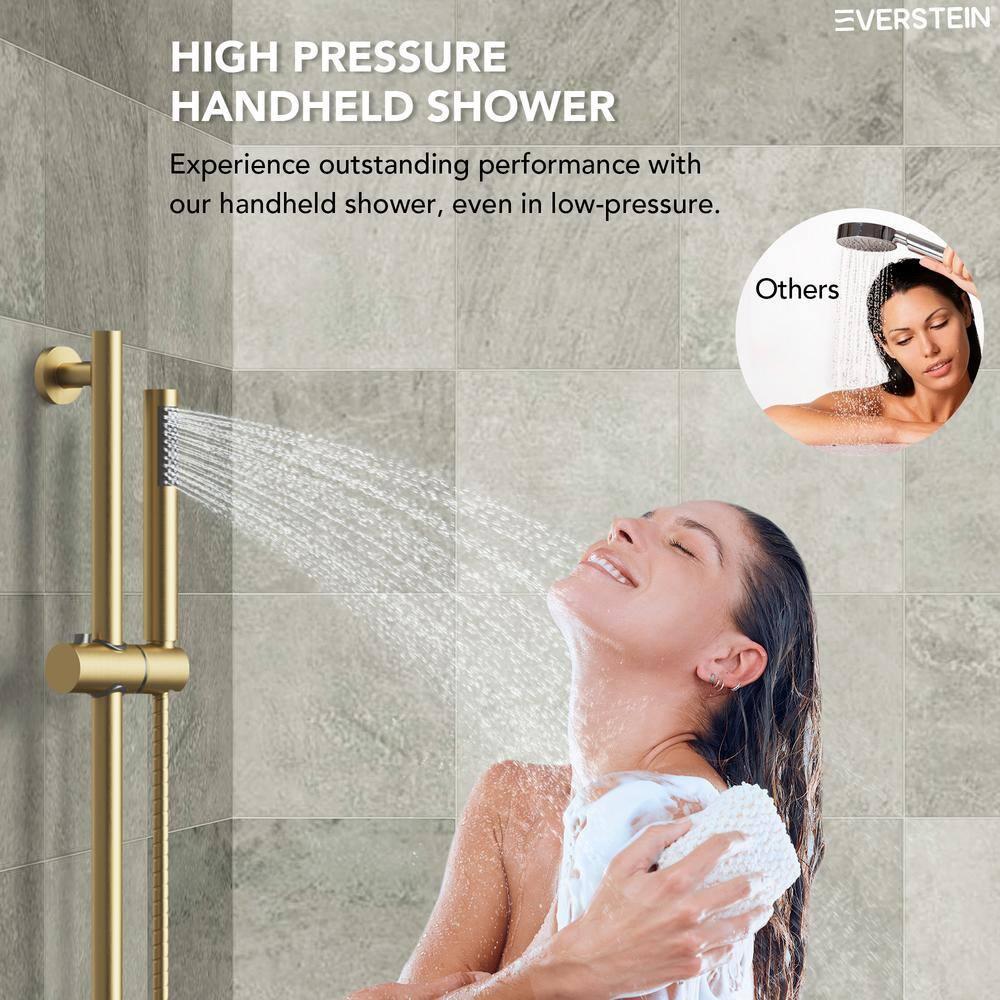 DualJetSpa 3-Function Round 10" & 6" Dual Shower Faucet System with Pressure Balancing Rough-In Valve