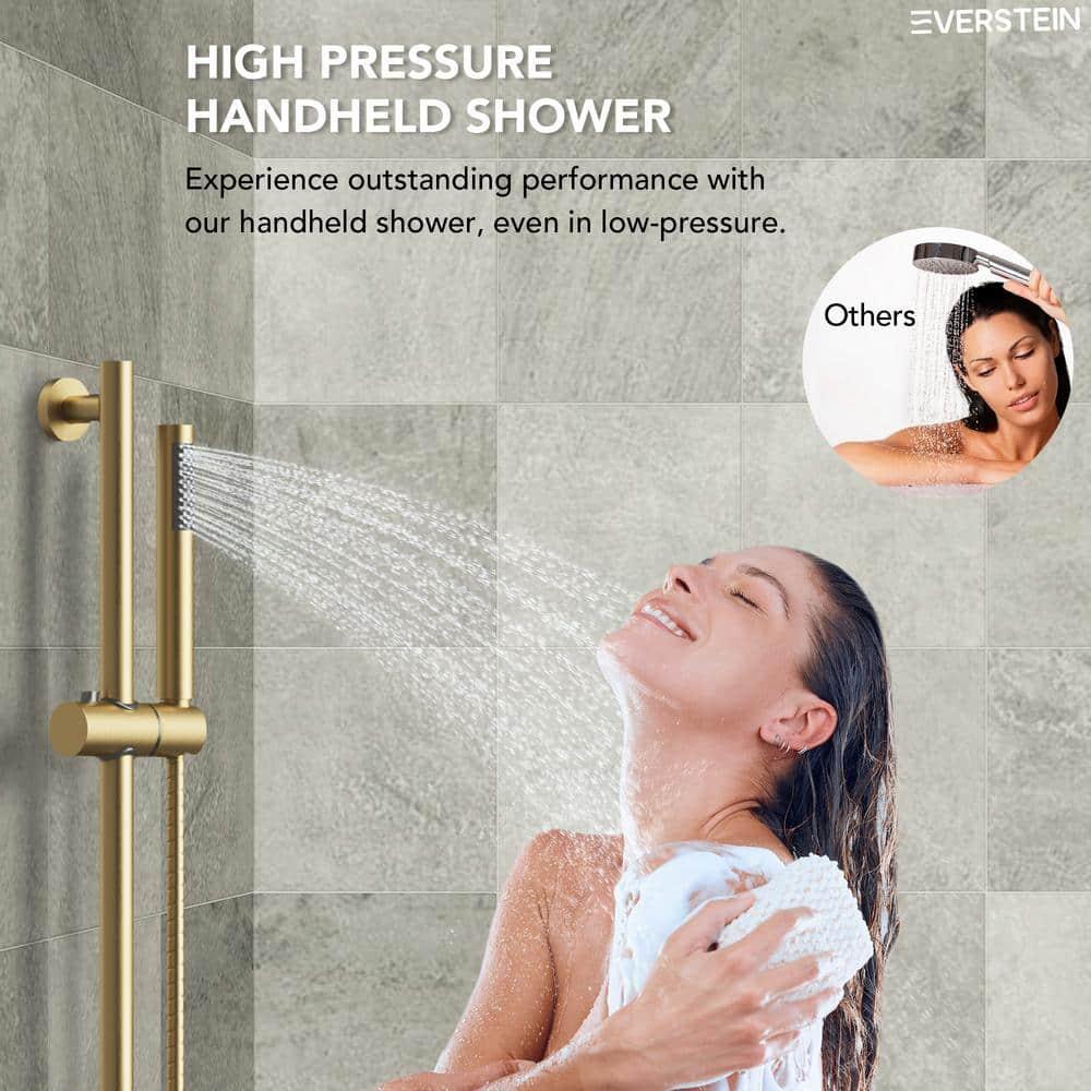 DualJetSpa 3-Function Round 10" & 6" Dual Shower Faucet System with Pressure Balancing Rough-In Valve