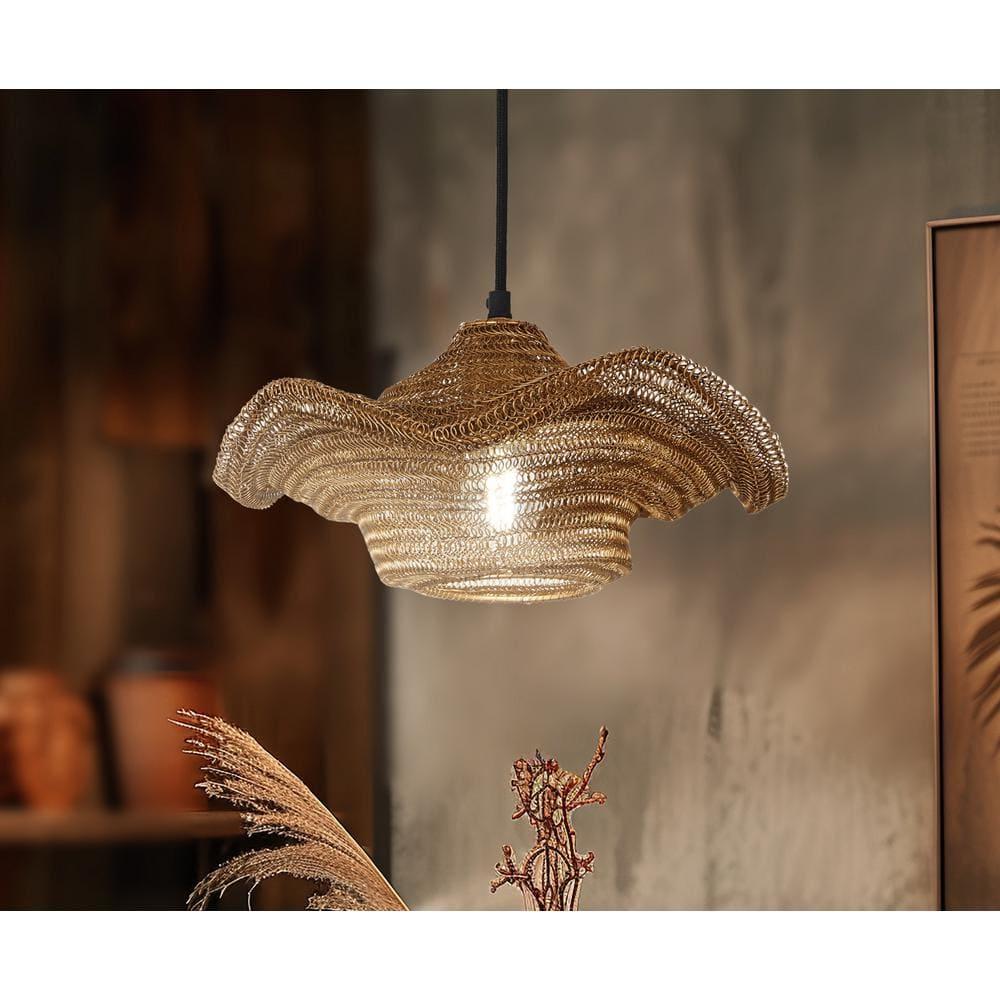 Small 1 Light Pendant In Gilded Brass Finish