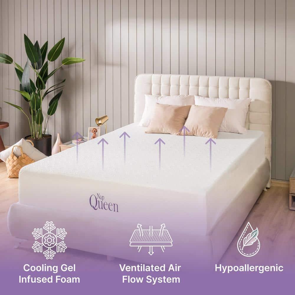 Nap Queen Elizabeth, Cooling Gel Infused Medium Firm Memory Foam Mattress