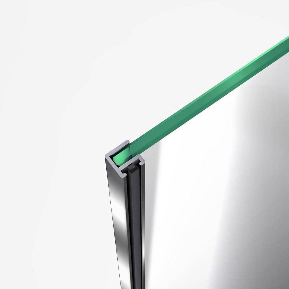 DreamLine Flex 34 in. D x 60 in. W x 76 3/4 in. H Semi-Frameless Shower Door, Backwalls