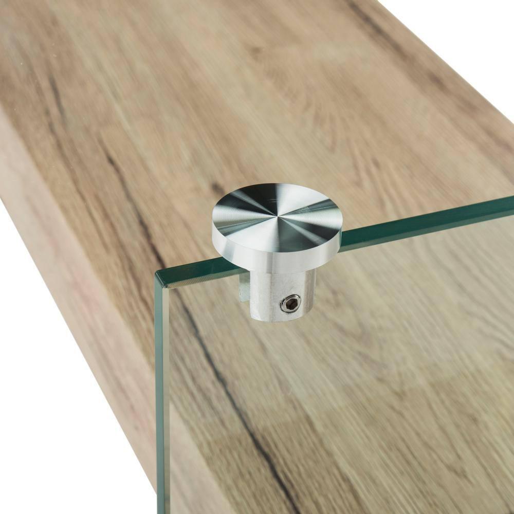 Kayley Coffee Table - Glass/Natural Wood Rack - Safavieh