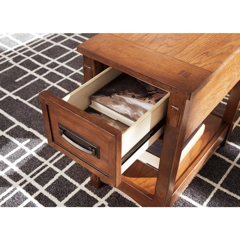 Signature Design by Ashley Contemporary Breegin Chairside End Table Brown