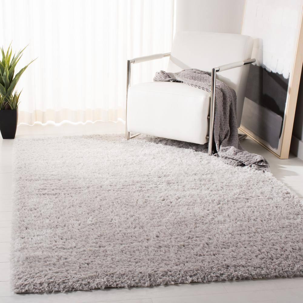 Madrid Shag 200 MDG256 Power Loomed Indoor Area Rug - Silver - 4'x6' - Safavieh