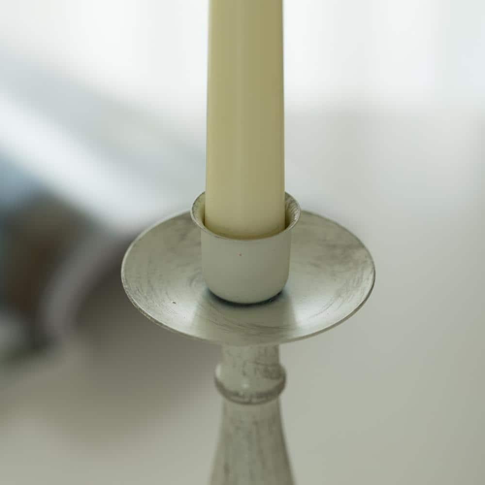 Fabulaxe Antique 8" Distressed Candlestick for Dining Room, Entryway, Kitchen and Vanity