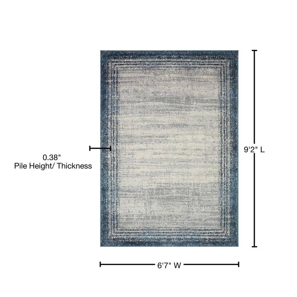 AUS-02 Pebble, Blue 6-7" x 9-2" Size Rug