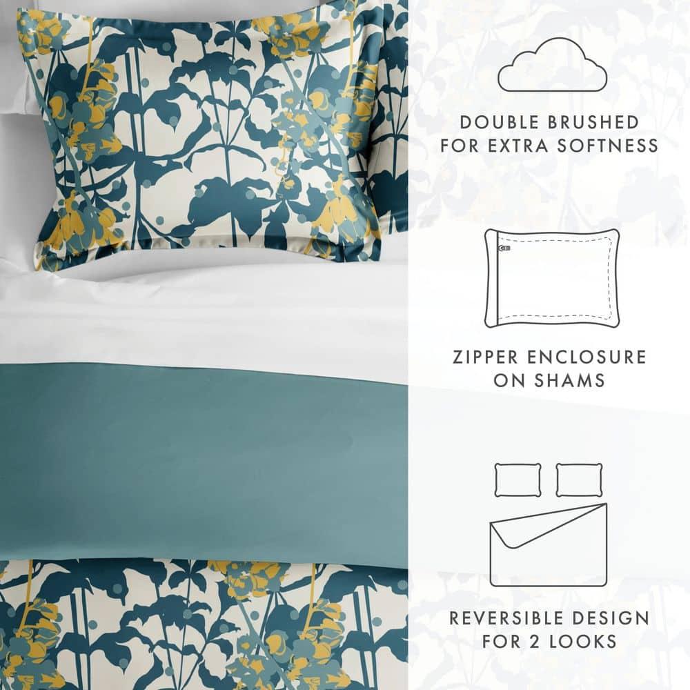 Boho Flower Reversible Duvet Cover Set