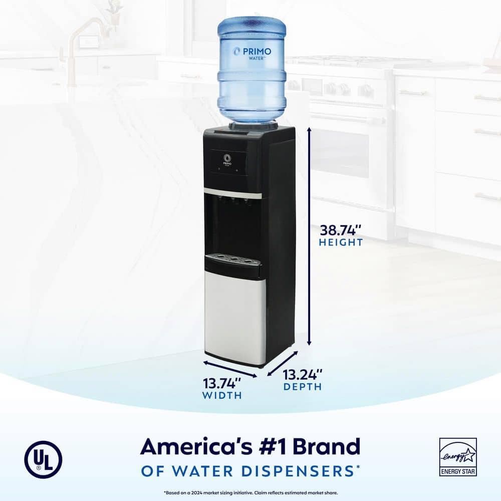 Primo Deluxe Freestanding Water Dispenser - Black: 5 Gallon Hot & Cold Water Cooler, Energy Star Certified, 500W
